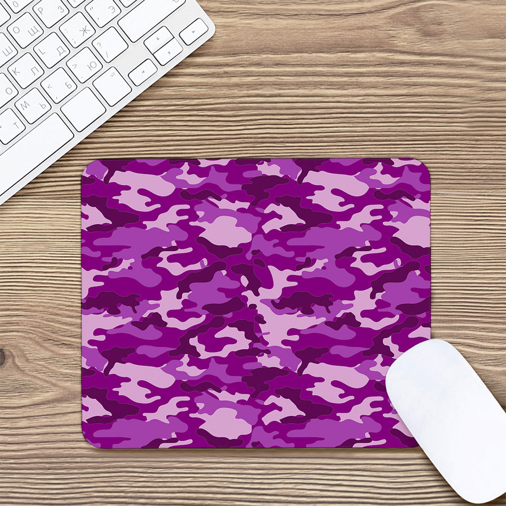 Dark Purple Camouflage Print Mouse Pad