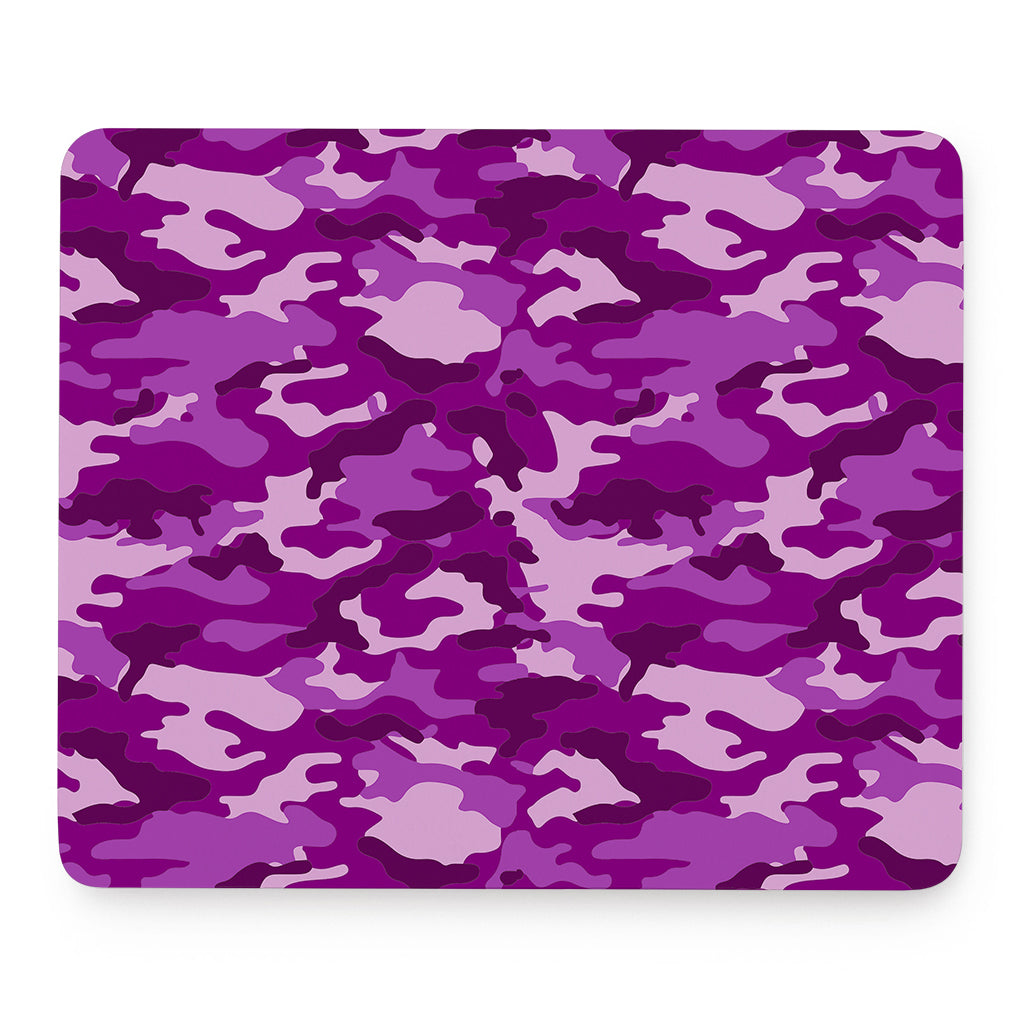 Dark Purple Camouflage Print Mouse Pad