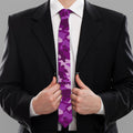 Dark Purple Camouflage Print Necktie