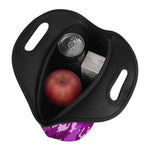 Dark Purple Camouflage Print Neoprene Lunch Bag