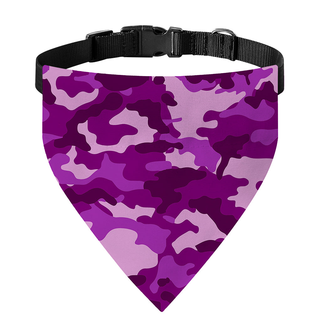 Dark Purple Camouflage Print Over The Collar Dog Bandana