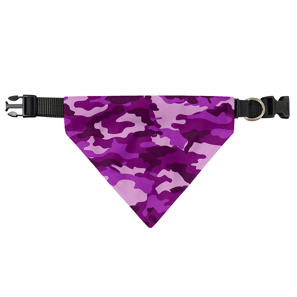 Dark Purple Camouflage Print Over The Collar Dog Bandana