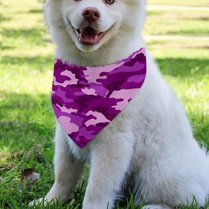 Dark Purple Camouflage Print Over The Collar Dog Bandana