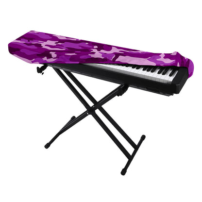 Dark Purple Camouflage Print Piano Keyboard Cover