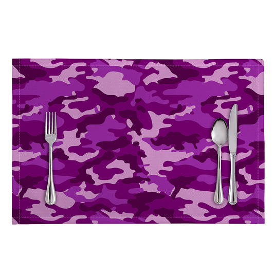 Dark Purple Camouflage Print Placemat