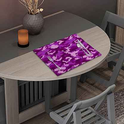 Dark Purple Camouflage Print Placemat
