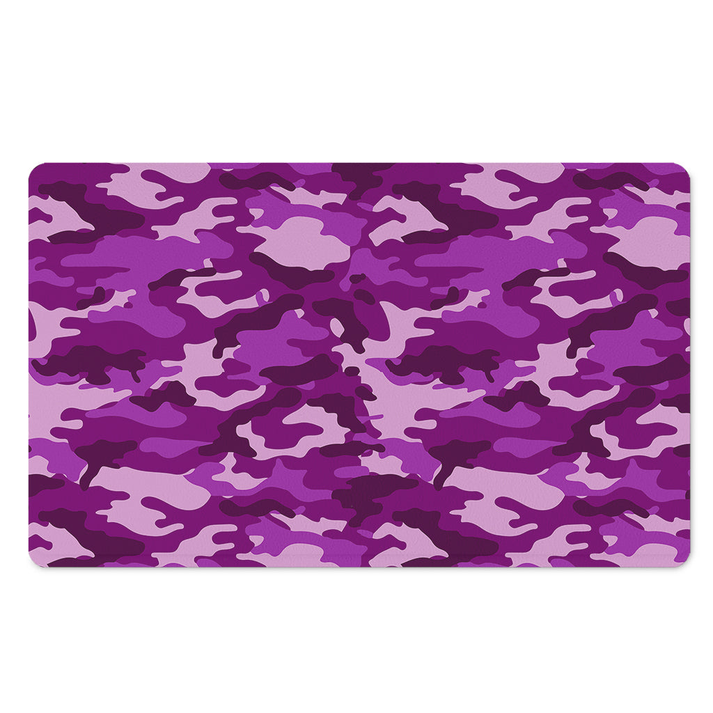 Dark Purple Camouflage Print Polyester Doormat
