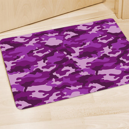 Dark Purple Camouflage Print Polyester Doormat