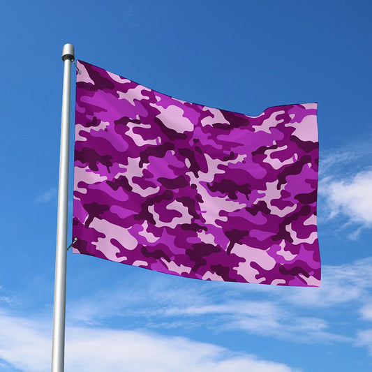 Dark Purple Camouflage Print Polyester Flag