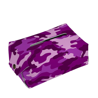 Dark Purple Camouflage Print Rectangle Tissue Box Cover