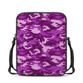 Dark Purple Camouflage Print Rectangular Crossbody Bag