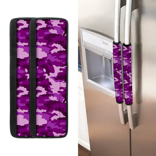 Dark Purple Camouflage Print Refrigerator Handle Covers