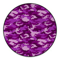 Dark Purple Camouflage Print Round Floor Mat