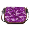 Dark Purple Camouflage Print Saddle Bag