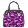 Dark Purple Camouflage Print Shoulder Handbag