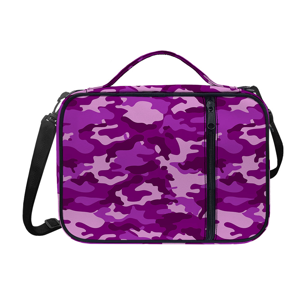 Dark Purple Camouflage Print Shoulder Strap Bible Bag