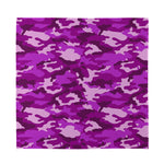 Dark Purple Camouflage Print Silk Bandana