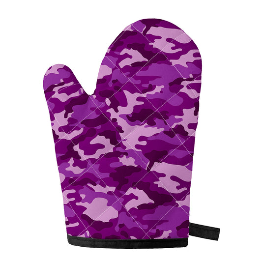 Dark Purple Camouflage Print Single Oven Mitt