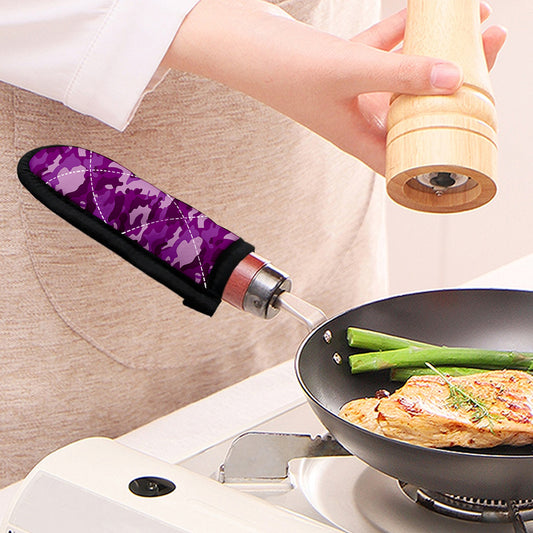 Dark Purple Camouflage Print Skillet Handle Cover
