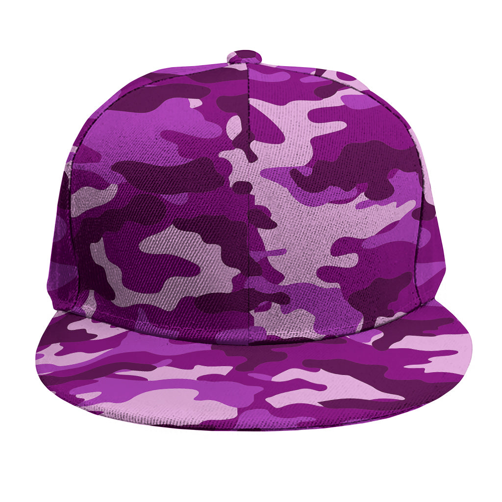 Dark Purple Camouflage Print Snapback Cap