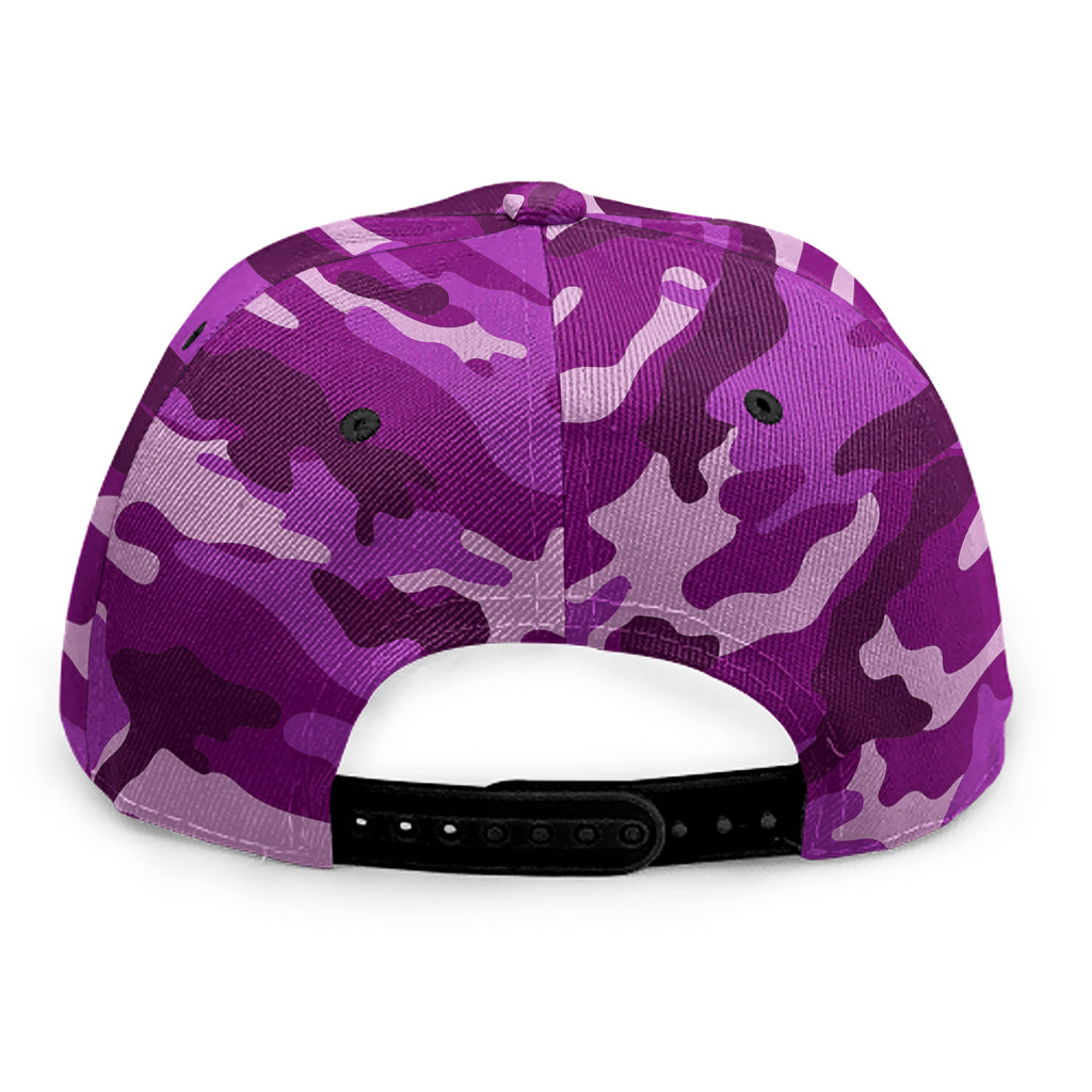Dark Purple Camouflage Print Snapback Cap