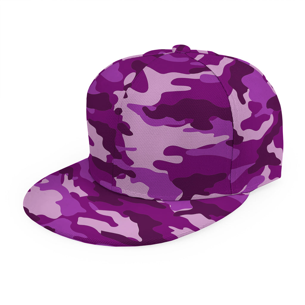 Dark Purple Camouflage Print Snapback Cap