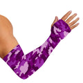 Dark Purple Camouflage Print Sun Protection Arm Sleeves