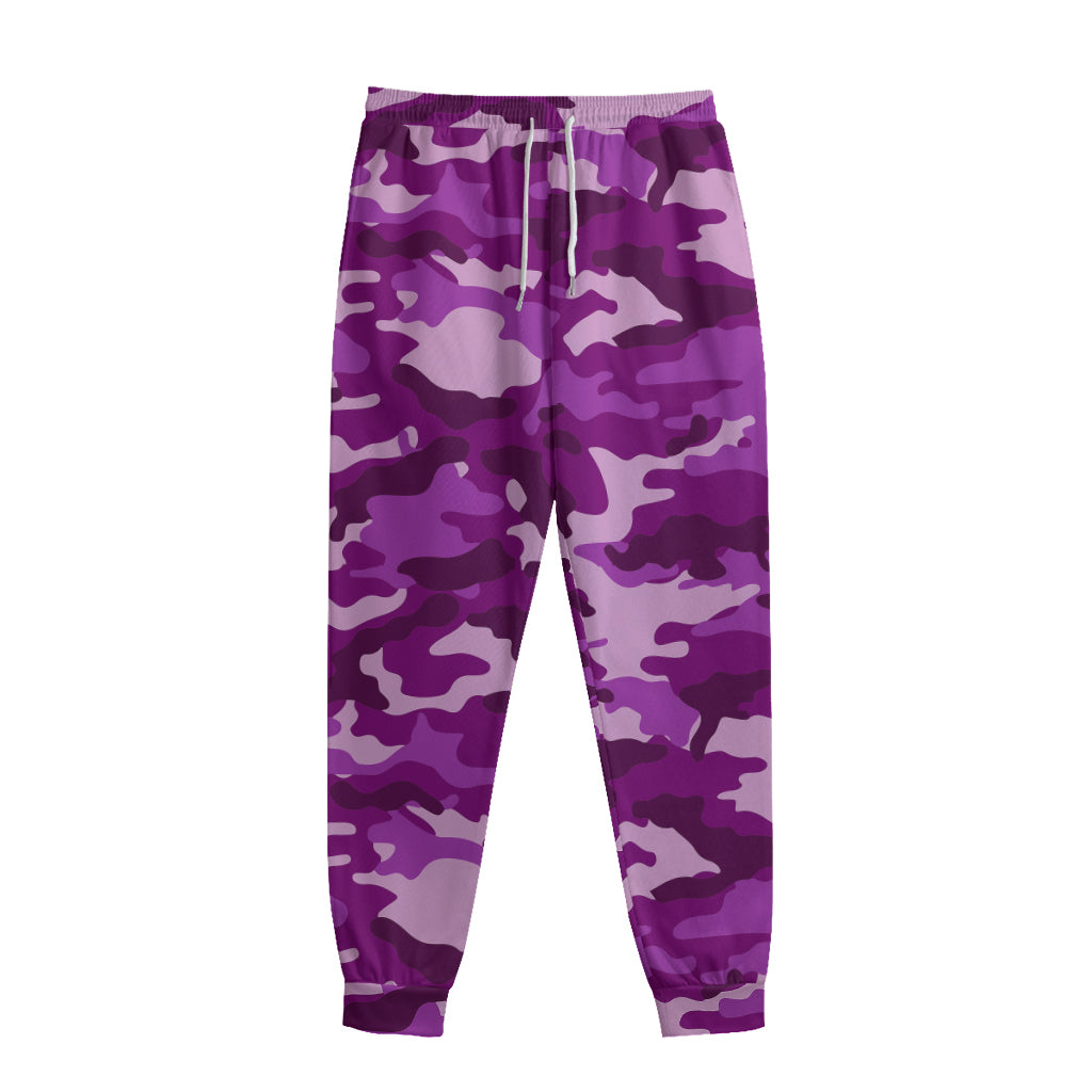 Dark Purple Camouflage Print Sweatpants