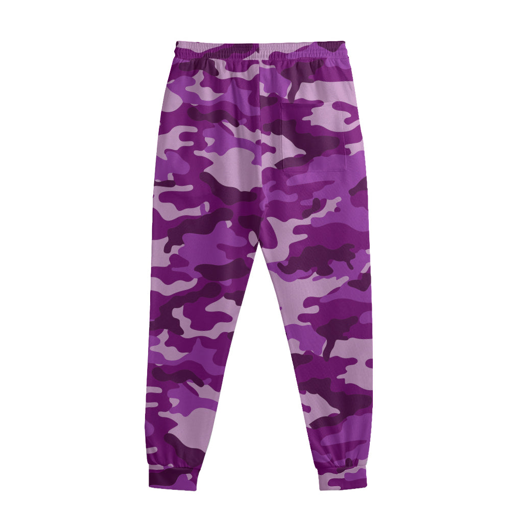 Dark Purple Camouflage Print Sweatpants