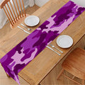 Dark Purple Camouflage Print Table Runner