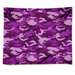 Dark Purple Camouflage Print Tapestry