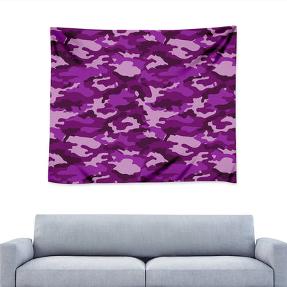 Dark Purple Camouflage Print Tapestry