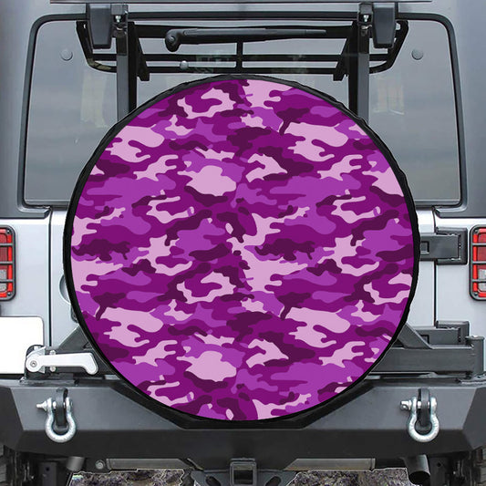 Dark Purple Camouflage Print Tire Cover
