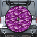 Dark Purple Camouflage Print Tire Cover With Camera Hole