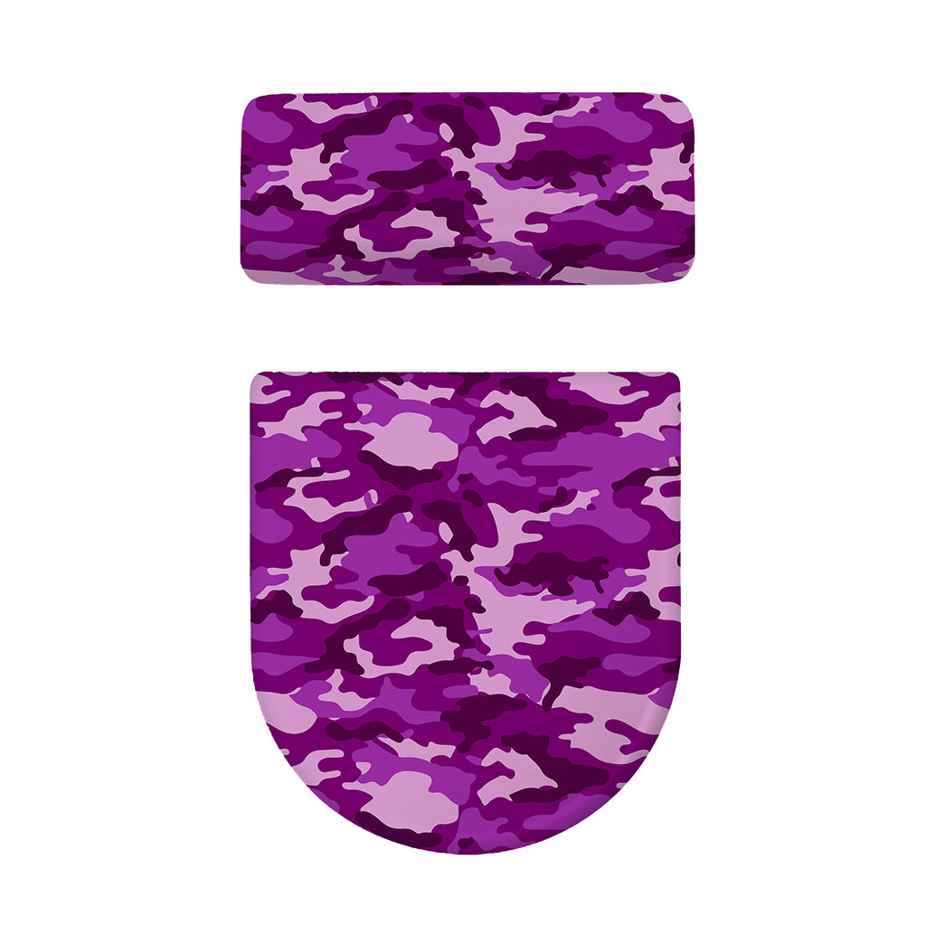 Dark Purple Camouflage Print Toilet Lid And Tank Cover Set