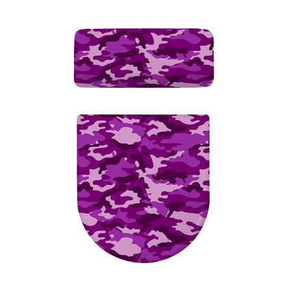 Dark Purple Camouflage Print Toilet Lid And Tank Cover Set