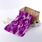 Dark Purple Camouflage Print Towel