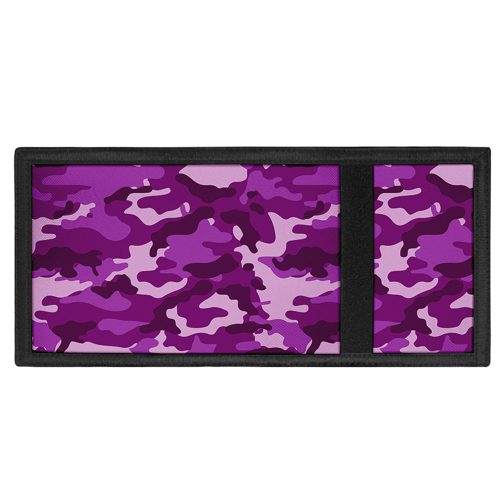 Dark Purple Camouflage Print Trifold Wallet