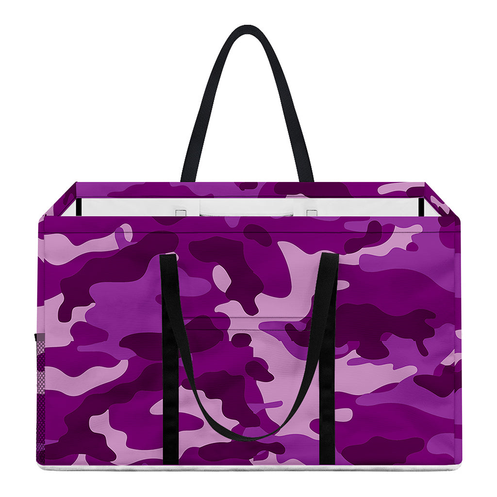 Dark Purple Camouflage Print Utility Tote Bag