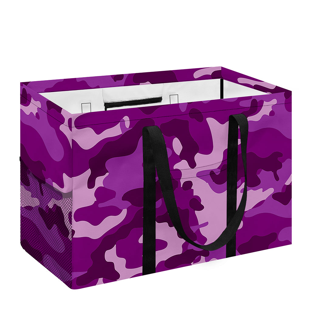Dark Purple Camouflage Print Utility Tote Bag