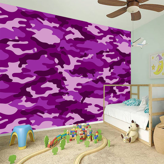 Dark Purple Camouflage Print Wall Sticker