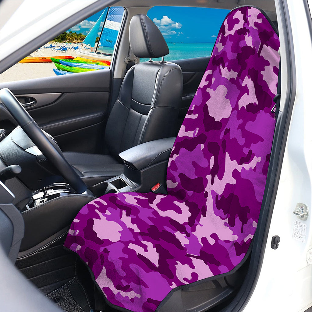 Dark Purple Camouflage Print Waterproof Car Seat Cover