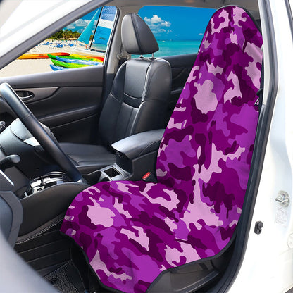 Dark Purple Camouflage Print Waterproof Car Seat Cover