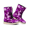 Dark Purple Camouflage Print Winter Boots