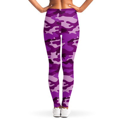 Dark Purple Camouflage Print Women's Leggings