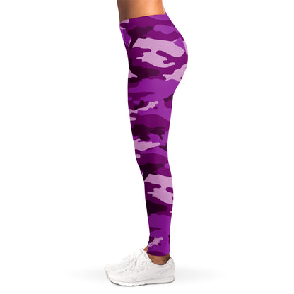 Dark Purple Camouflage Print Women's Leggings