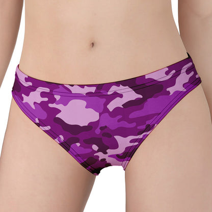 Dark Purple Camouflage Print Women's Panties