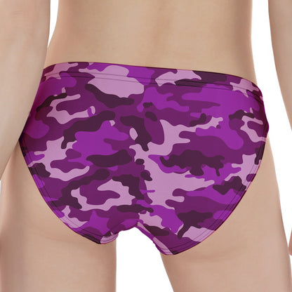 Dark Purple Camouflage Print Women's Panties