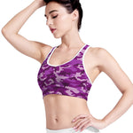 Dark Purple Camouflage Print Women's Sports Bra