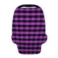 Dark Purple Check Pattern Print Baby Seat Cover